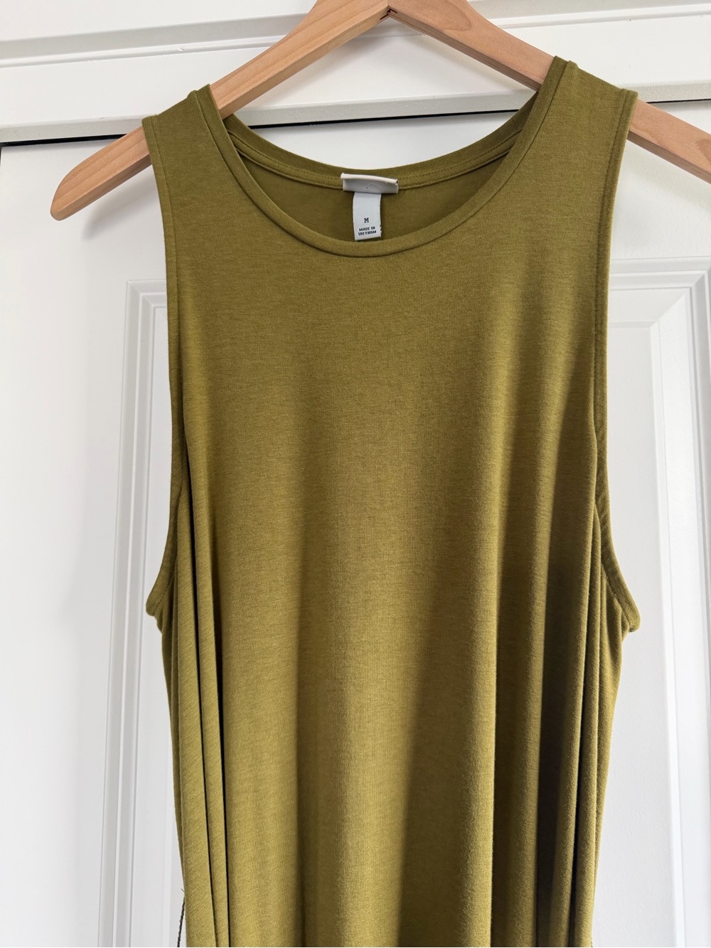 A New Day Sleeveless Olive Green Tie-Waist Maxi Dress Size Medium - Picture 3 of 11